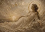 Lunar Tide Muse Celestial Feminine Wall Art Canvas Print