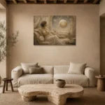 Celestial Observatory Muse Celestial Feminine Wall Art Canvas Print presented in a sophisticated home setting
