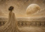 Lunar Horizon Muse Celestial Feminine Wall Art Canvas Print