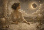 Eclipse Observatory Celestial Feminine Wall Art Canvas Print
