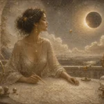 Eclipse Observatory Celestial Feminine Wall Art Canvas Print