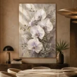White Orchid Living Room Wall Art Canvas Print - Image 5