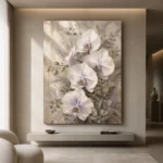 White Orchid Living Room Wall Art Canvas Print - Image 10