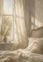 Sunlit Window Bedroom Wall Art Canvas Print