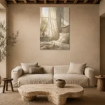 Sunlit Window Bedroom Wall Art Canvas Print presented in a sophisticated home setting