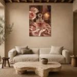 Crystal Perfume Romantic Bedroom Wall Art Canvas Print presented in a sophisticated home setting