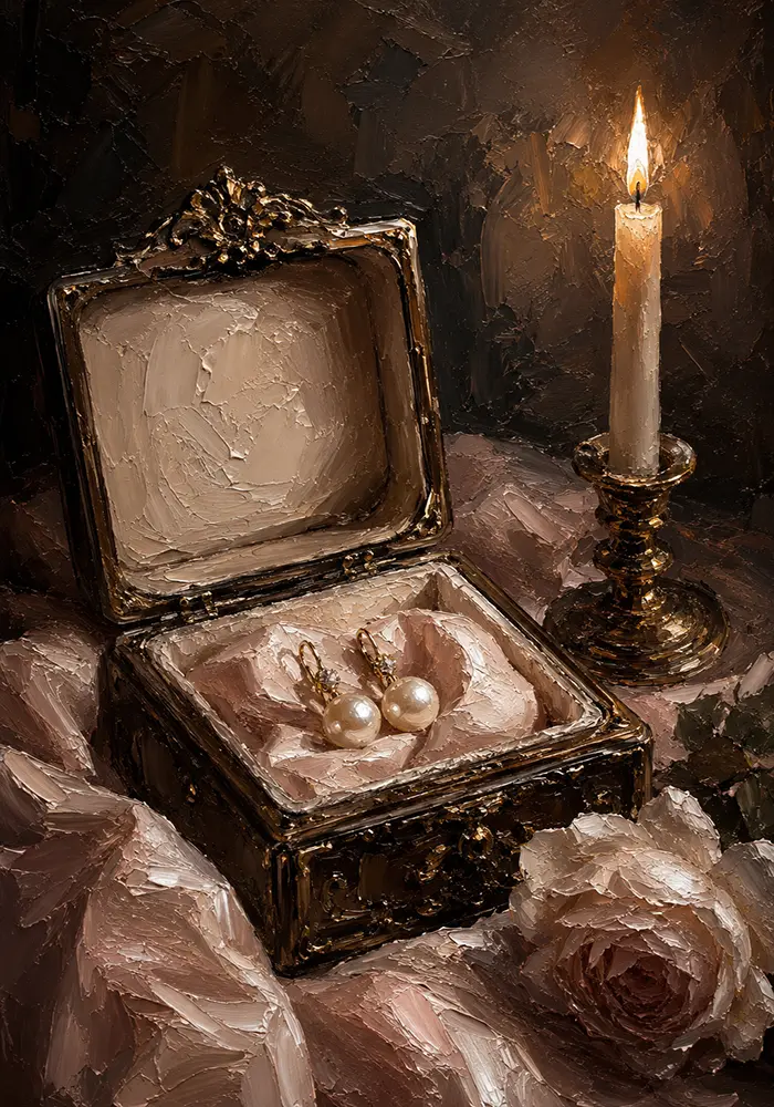 Pearl Earrings Romantic Bedroom Wall Art Canvas Print