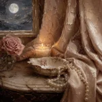 Moonlit Candle Romantic Bedroom Wall Art Canvas Print
