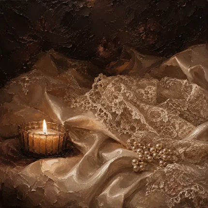 Lace and Pearls Romantic Bedroom Wall Art Canvas Print