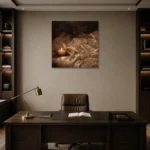 Lace and Pearls Romantic Bedroom Wall Art Canvas Print displayed in a contemporary gallery-inspired room