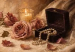 Pearl Jewelry Box Romantic Bedroom Wall Art Canvas Print