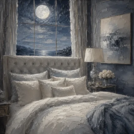 Moonlit Ocean Suite Moonlit Bedroom Wall Art Canvas Print
