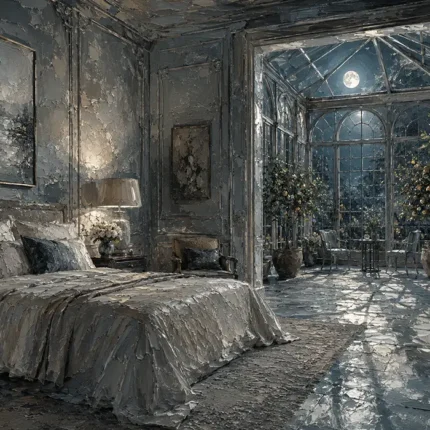 Moonlit Conservatory Suite Moonlit Bedroom Wall Art Canvas Print