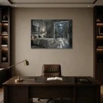 Moonlit Conservatory Suite Moonlit Bedroom Wall Art Canvas Print displayed in a contemporary gallery-inspired room