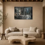 Moonlit Conservatory Suite Moonlit Bedroom Wall Art Canvas Print presented in a sophisticated home setting