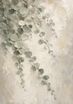Silver Dollar Eucalyptus Botanical Bedroom Wall Art Canvas Print