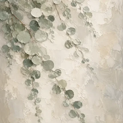 Silver Dollar Eucalyptus Botanical Bedroom Wall Art Canvas Print