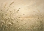 Meadow Wildflowers Botanical Bedroom Wall Art Canvas Print