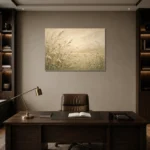 Meadow Wildflowers Botanical Bedroom Wall Art Canvas Print displayed in a contemporary gallery-inspired room