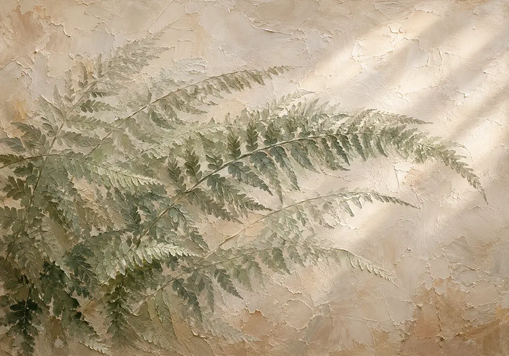 Soft Fern Fronds Botanical Bedroom Wall Art Canvas Print