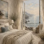 Seaside Balcony Coastal Bedroom Wall Art Canvas Print