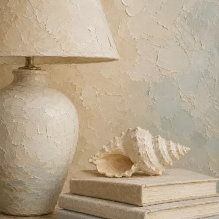 Seashell Lamp Coastal Bedroom Wall Art Canvas Print