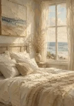 Sunlit Ocean Bedroom Coastal Bedroom Wall Art Canvas Print