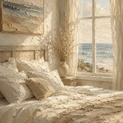 Sunlit Ocean Bedroom Coastal Bedroom Wall Art Canvas Print