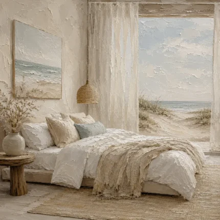 Dune View Coastal Bedroom Wall Art Canvas Print