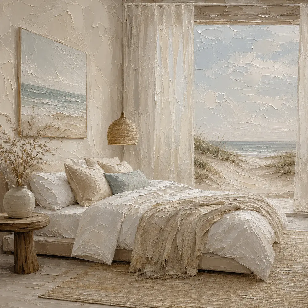 Dune View Coastal Bedroom Wall Art Canvas Print