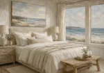Oceanfront Suite Coastal Bedroom Wall Art Canvas Print