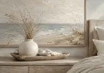 Ceramic Vase Seascape Coastal Bedroom Wall Art Canvas Print