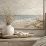 Ceramic Vase Seascape Coastal Bedroom Wall Art Canvas Print