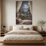 Moonlit Balcony Bedroom Wall Art Canvas Print - Image 2