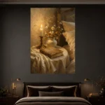 Candlelit Nightstand Bedroom Wall Art Canvas Print - Image 3