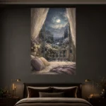 Moonlit Balcony Bedroom Wall Art Canvas Print - Image 3