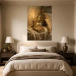Candlelit Nightstand Bedroom Wall Art Canvas Print - Image 4