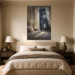 Moonlit Window Bedroom Wall Art Canvas Print - Image 5