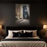 Moonlit Window Bedroom Wall Art Canvas Print - Image 6