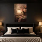 Rose Lamp Bedroom Wall Art Canvas Print - Image 6