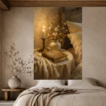 Candlelit Nightstand Bedroom Wall Art Canvas Print - Image 5