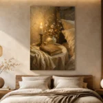 Candlelit Nightstand Bedroom Wall Art Canvas Print - Image 7