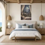 Moonlit Balcony Bedroom Wall Art Canvas Print - Image 8