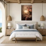 Rose Lamp Bedroom Wall Art Canvas Print - Image 8