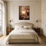 Rose Lamp Bedroom Wall Art Canvas Print - Image 9