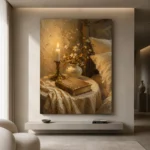 Candlelit Nightstand Bedroom Wall Art Canvas Print - Image 10