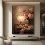 Rose Lamp Bedroom Wall Art Canvas Print - Image 10