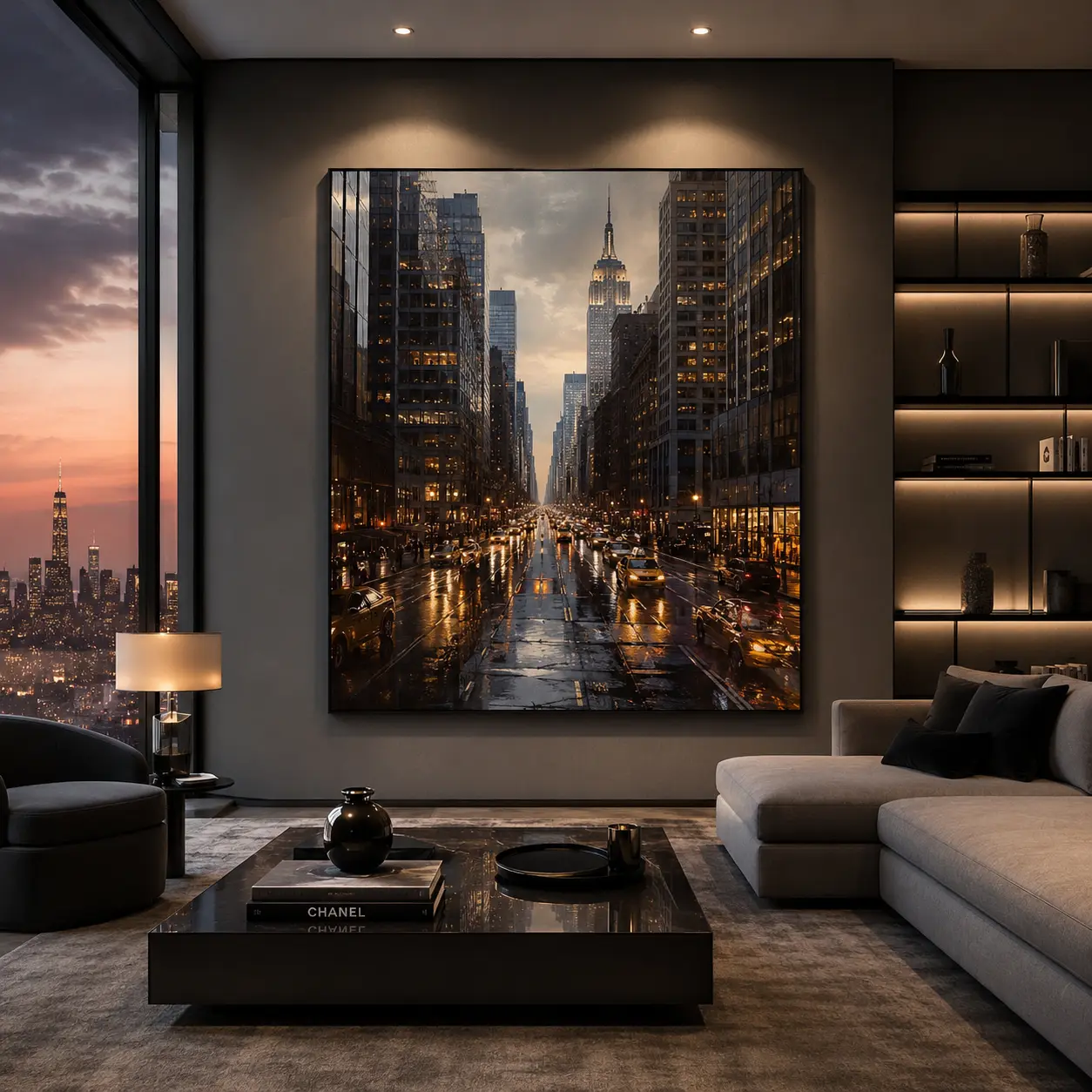 Discover cinematic cityscape wall art inspired by iconic skylines, urban architecture, and atmospheric city scenes. Premium canvas prints, acrylic prints, metal prints, and museum-quality posters.