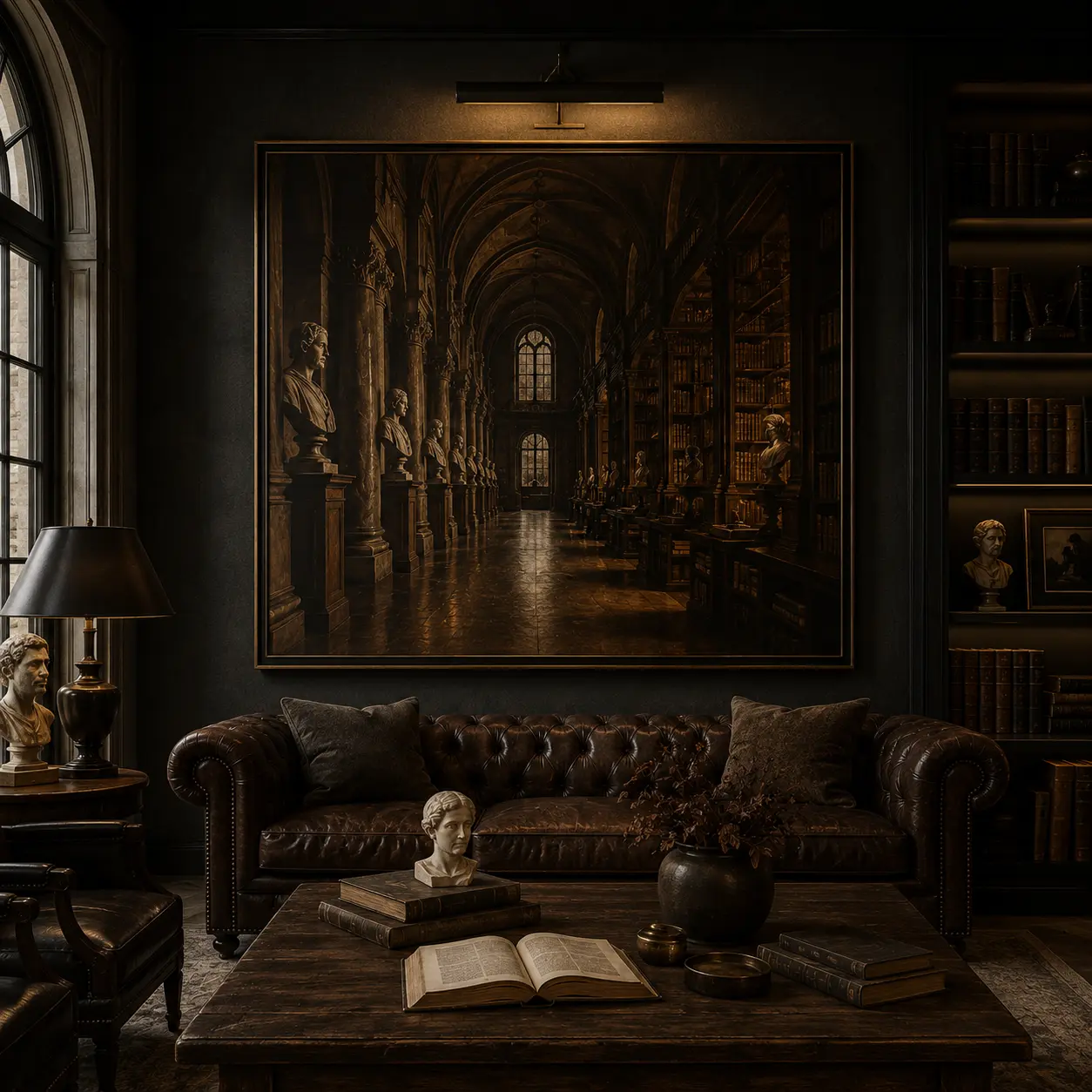 Discover dark academia wall art inspired by classic literature, vintage studies, gothic architecture, and timeless intellectual aesthetics. Available as canvas prints, acrylic prints, metal prints, and museum-quality posters.