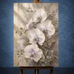 White Orchid Living Room Wall Art canvas print featuring elegant botanical flowers for sophisticated interiors